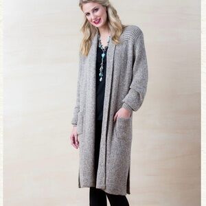 Peruvian Link Alpaca Collection California Largo long grey cardigan OSFM